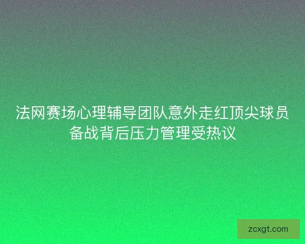 法网赛场心理辅导团队意外走红顶尖球员备战背后压力管理受热议